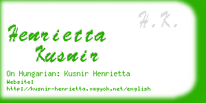 henrietta kusnir business card